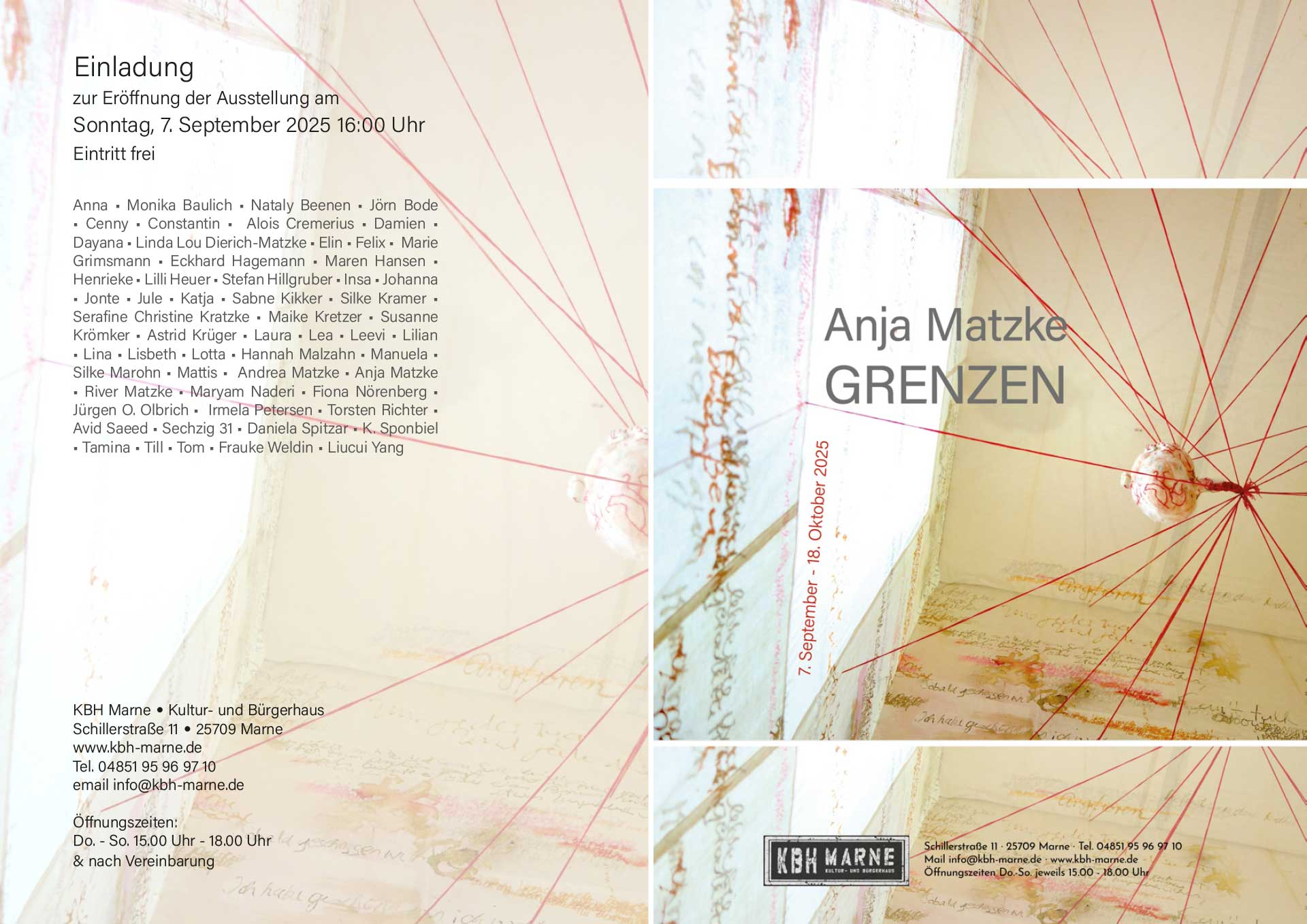 Mehr über den Artikel erfahren Einladung zur Eröffnung der Ausstellung am Sonntag, 7. September 2025 16:00 Uhr